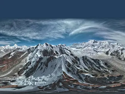 HDR - Pobeda Peak and Engilchek Glacier 01 3D model
