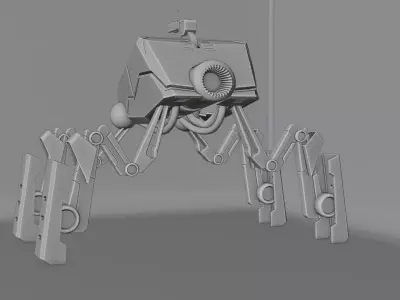 Spider-robot Low-poly 3D model