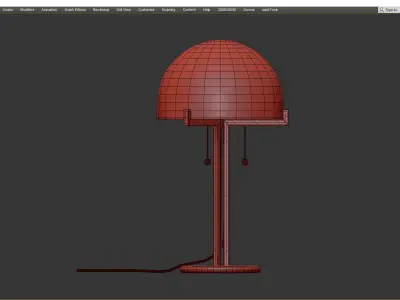 ALTADENA GLASS SHADE TABLE  LAMP Low-poly 3D model