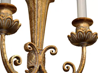 Bronze Sconce in Classic Style Romantic Wall Light Candlestick 3D model