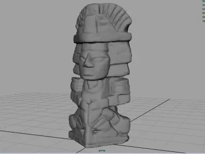 Ancient Maya Figure Low-poly 3D model