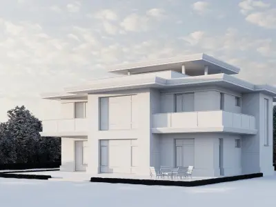 House Exterior Scene 3D model 3D model