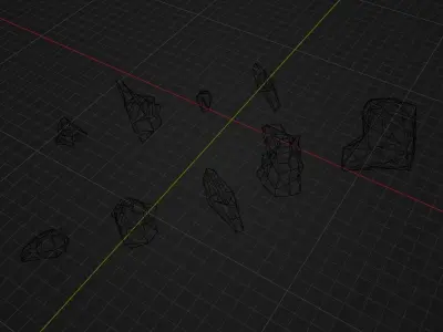 High Quality Rocks Set from Big to Small Game Ready Low Poly Low-poly 3D model