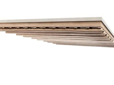 Pitched wooden ceiling  Low-poly 3D model