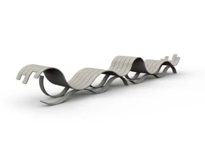 Wave Bench 3D model