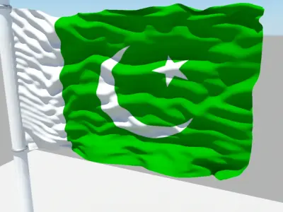 Pakistan flag 3D model