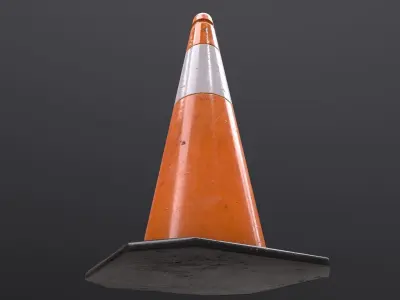 Traffic Cone Free low-poly 3D model
