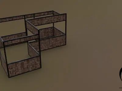 Stall stand 12 R Low-poly 3D model