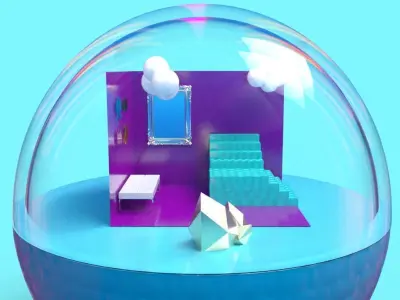 glassy home 3D model
