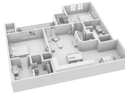 House Two Bedrooms 3D Print 3D print model