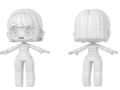 Tia basemesh Low-poly 3D model