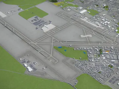 Colorado Springs- Airport - COS Low-poly 3D model