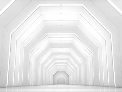 Sci Fi Corridor Low-poly 3D model 8