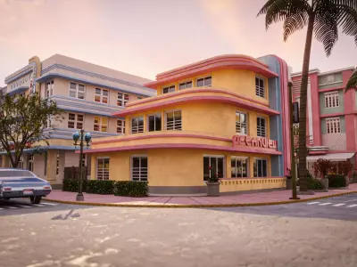 MIAMI VICE CITY ART DECO BUILDING 2 Low-poly 3D model