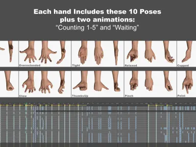  Rigged and Animated Hands (Male) 