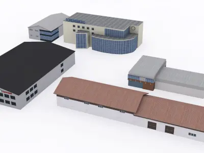 Storage Building Pack - Game Ready Low-poly 3D model