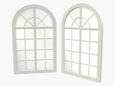 Big Arched Window Low-poly 3D model