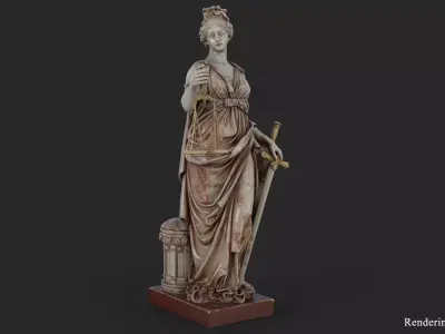 Statue of Justice High Detail 3D model
