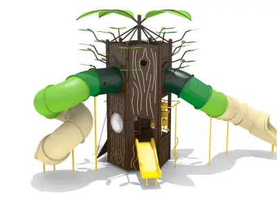 Playground Wooden Tree 3D model