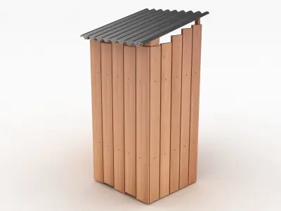 Wooden Outdoor Toilet 3D model