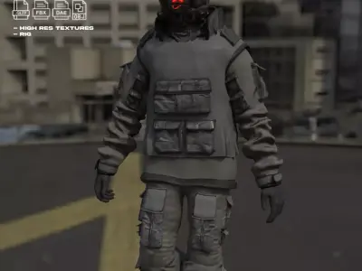 Cyberpunk Character - Cyber Street Punk Low-poly 3D model