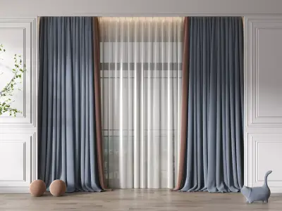blue fabric matching Modern color 3D model