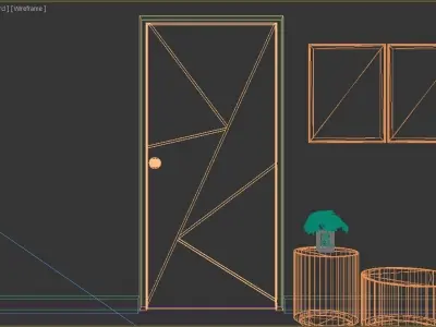 Door wood 3D model