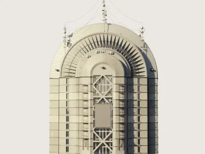 Building Skyscraper City Town Downtown Street Futuristic Utopia Low-poly 3D model