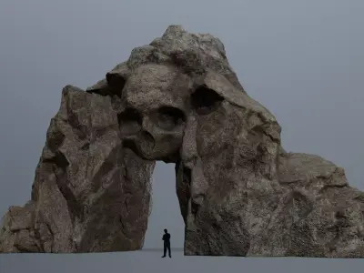 Skull Cave Low-poly 3D model