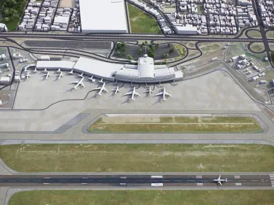 Fortaleza - Pinto Martins Airport - FOR Low-poly 3D model