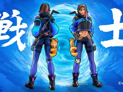 Blue Vortex - Stylized Sci-Fi Shooter Girl Low-poly 3D model