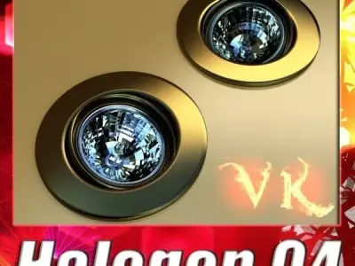 Halogen Lamp 04 Photoreal 3D model