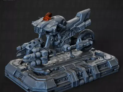  Iron Moped Bike 052-F 100mm and 32mm 3D print model