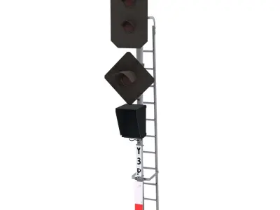 Train Traffic Light 22 3D model