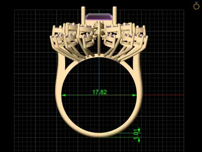 Lux ring silver gold sterling printable jewelry 3D model 3D print model 11