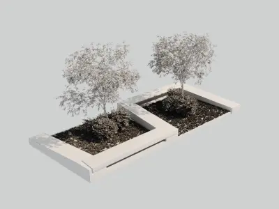 outdoor street plaza 3D model purchase
