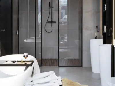 Bathroom Interior Scene for Cinema 4D and Corona Renderer 3D model