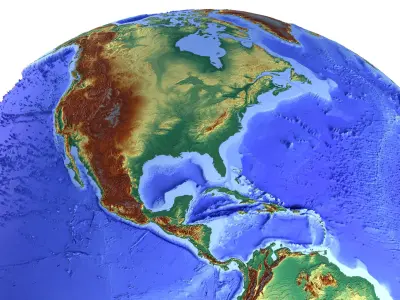 Earth Shaded Natural Globe  Low-poly 3D model