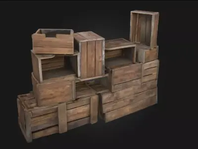 Crates Collection  Versatile Storage Solutions 3D model