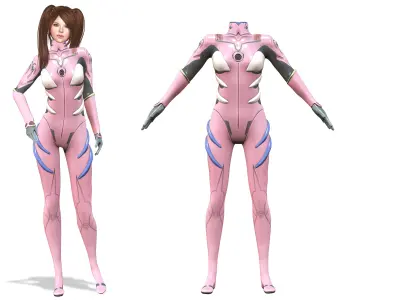Droid Body Full Suit Low-poly 3D model