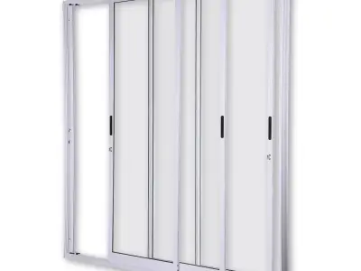 Aluminum Sliding Door Low-poly 3D model