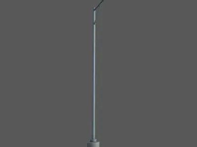 Retro Light Pole Game Ready Low-poly 3D model