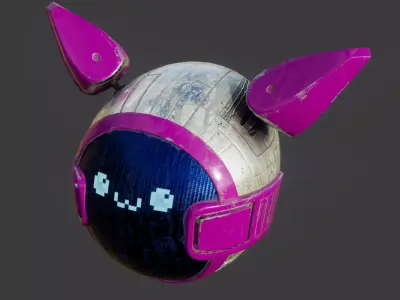 Little Companion Robot For Games Low-poly 3D model