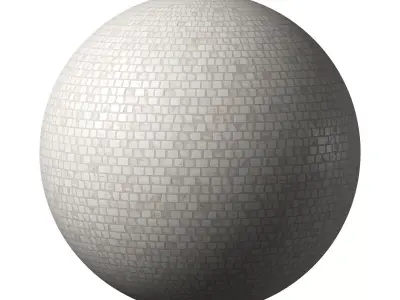 Floor Mosaic Ceramics White Patina 02 Texture
