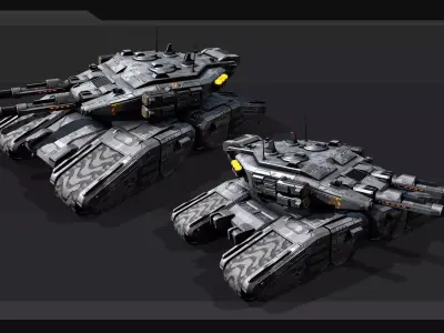 SF Heavy Tank - MX3 Low-poly 3D model
