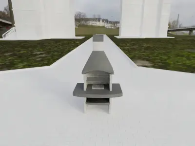 Street Furniture - Concrete Grill Barbeque 3D model