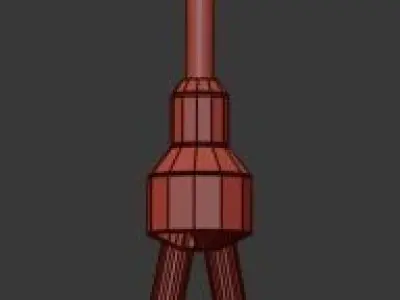 chendelier collection 5 hanging lamp with light in middle 3D Model Pack