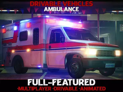 Ambulance - Drivable UE4 UE5 Low-poly 3D model