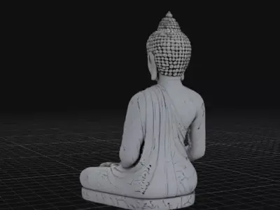 Buddha Meditation Statue Spiritual 3D Model Low-poly 3D model
