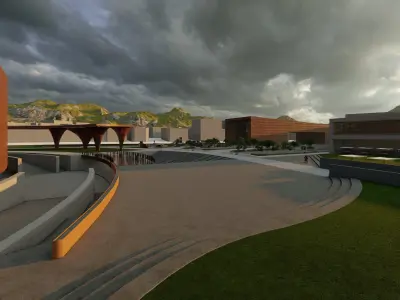 An Urban Design Project includes Shopping Mall Apartment Complex 3D model